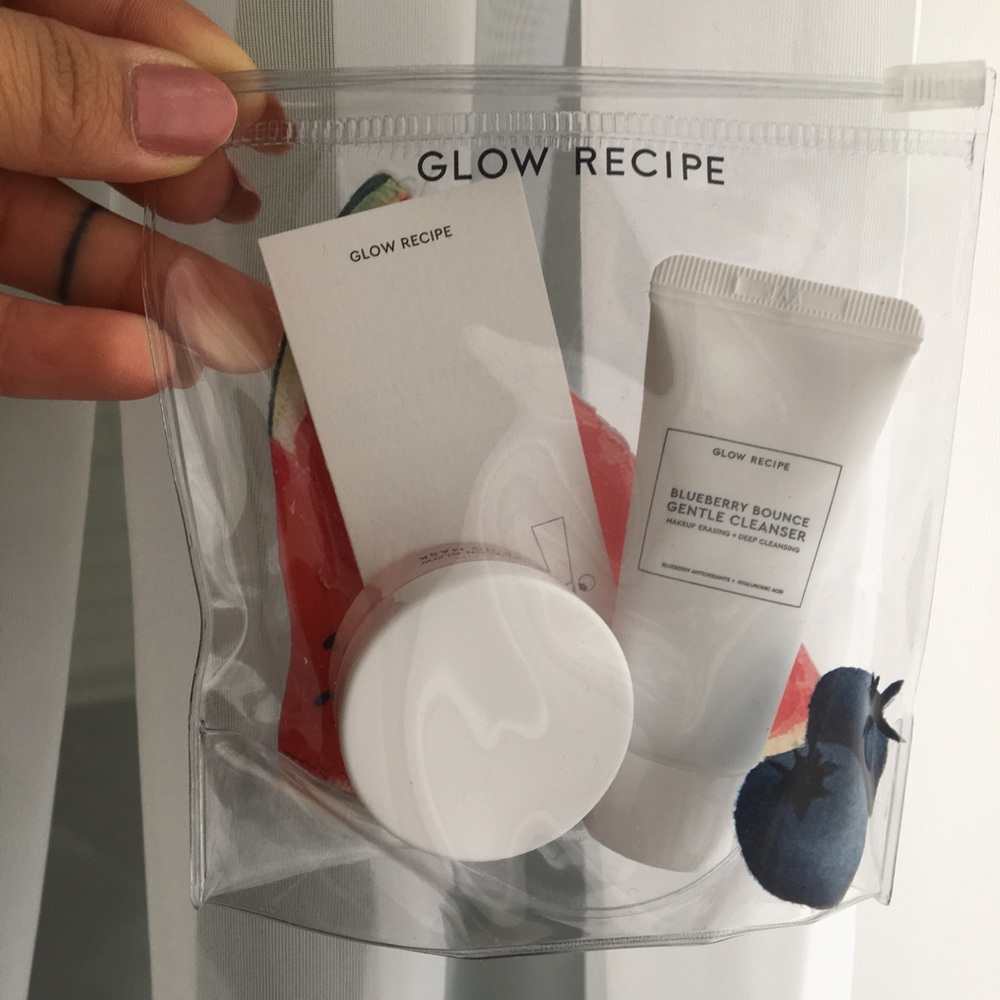 Glow Recipe Blueberry Cleanser and Sleeping Mask.